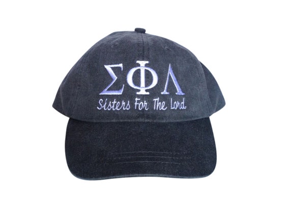 Sigma Phi Lambda with script baseball cap