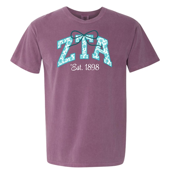 Zeta Tau Alpha Arched Toile Letter T-shirt