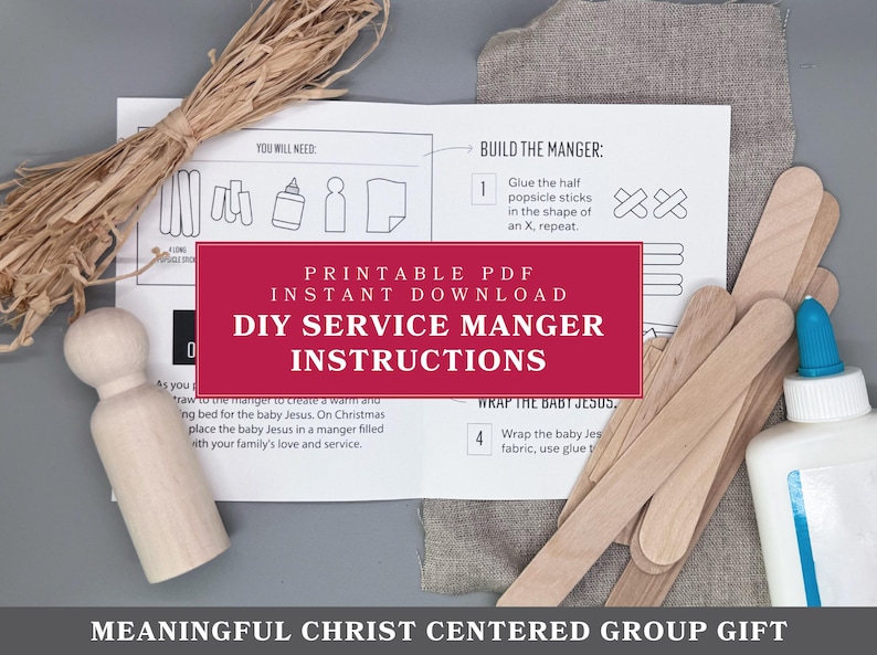 Printable DIY Giving Manger Instructions | Christmas Service Gift for ...
