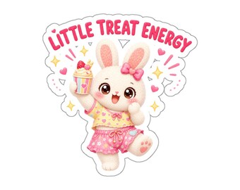 Aufkleber „Kleiner Energiehase“ – Niedlicher Kawaii-Hasenaufkleber