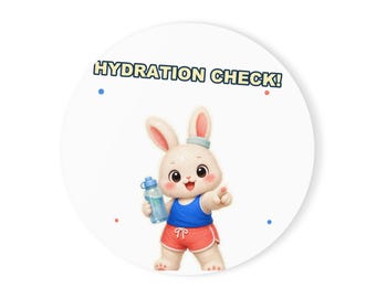 Trink-Check-Hasen-Untersetzer – Niedlicher Kawaii-Hase als Schreibtisch-Getränkeuntersetzer