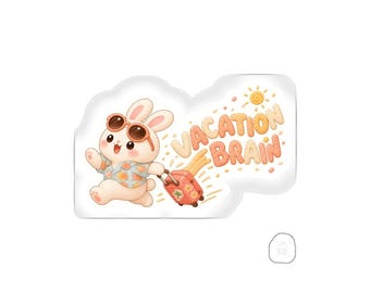 Urlaubs-Hasen-Aufkleber – Niedlicher Kawaii-Hasen-Aufkleber