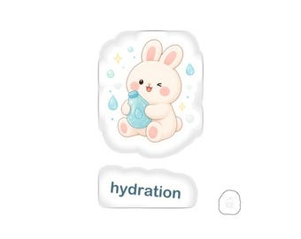 Aufkleber „Hydration Bunny“ – Niedlicher Kawaii-Hasenaufkleber