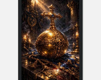 Royal Cruciger Orb A4 Canvas – Symbol of Sovereignty & Monarchical Heritage