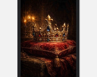 French Royal Crown A4 Print – Baroque Aesthetics & Monarchical Heritage