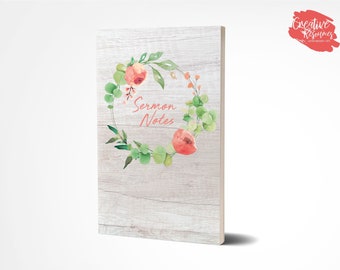 Sermon Notes Blank Journal for Women