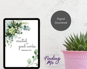 Created for Good Works Ephesians 2:10 // Inspirational Artwork // Christian Identity Digital Print