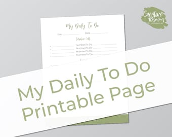 Daily To Do Printable Page for Ladies