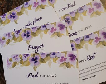 Fear/Anxiety Bible Verse Cards // Inspirational 4 x 6 cards // Watercolor Encouragement Notecards