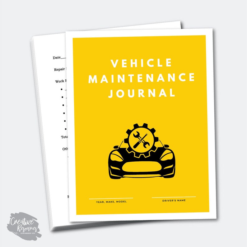 Vehicle Maintenance Journal Printable Etsy