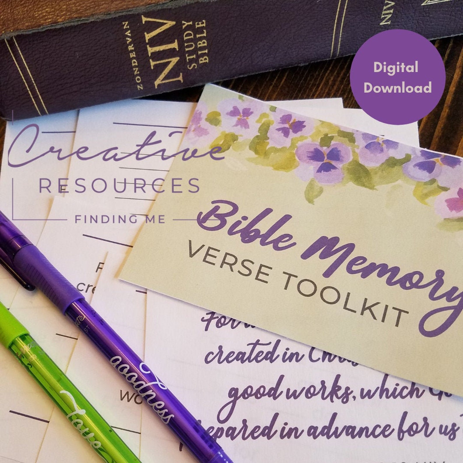 Bible Memory Verse Toolkit // Scripture Memory Tool // Ephesians 210