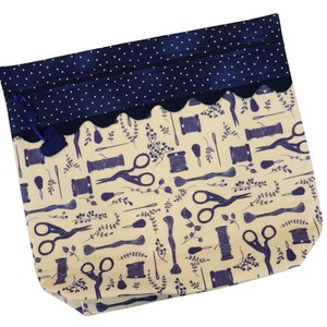 Sac à projets bleu pour point de croix MORE2LUV