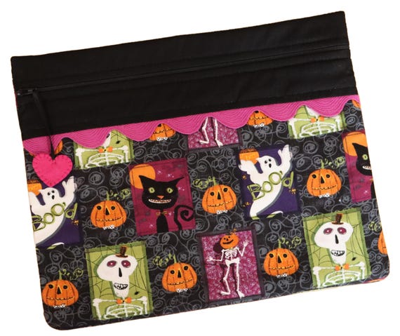 Scaredy Cat Boo Cross Stitch Project Bag