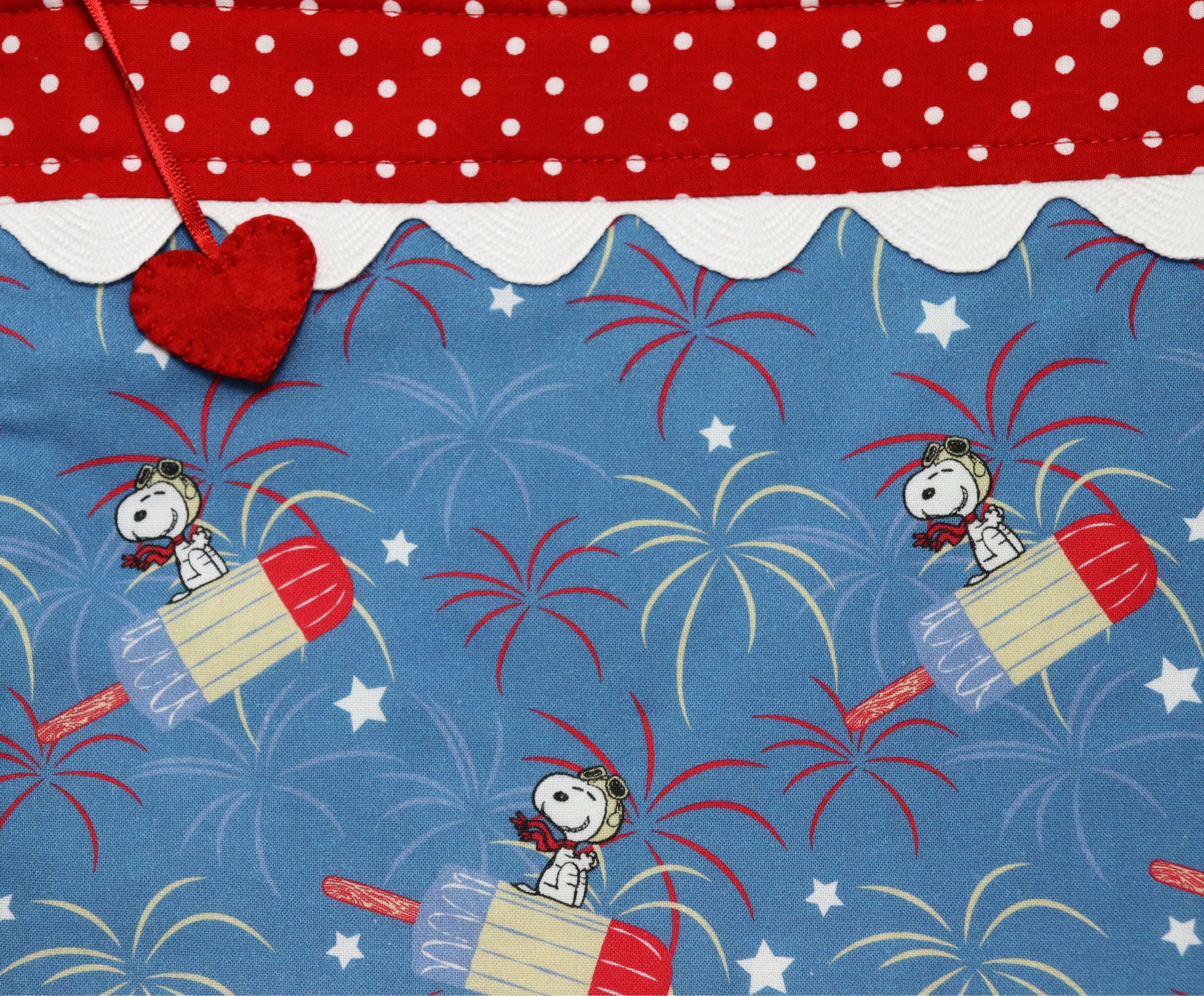 Snoopy Patriotic Popsicle Cross Stitch Project Bag