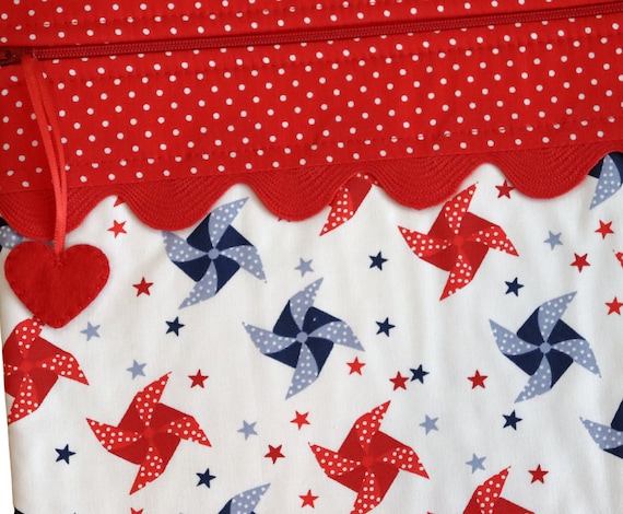 MORE2LUV Patriotic Pinwheels Cross Stitch Project Bag