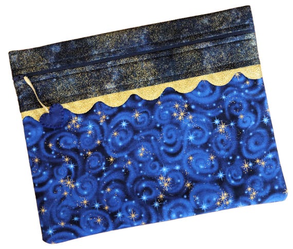 Deep Blue Stargazer Cross Stitch Project Bag