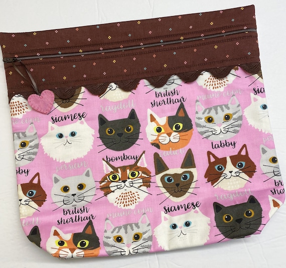 MORE2LUV Stitching Buddy Cats Cross Stitch Project Bag