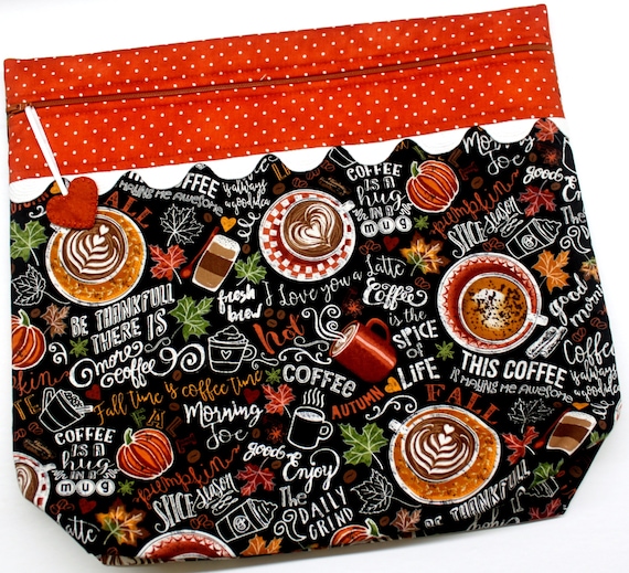 MORE2LUV Pumpkin Spice Season Cross Stitch Project Bag