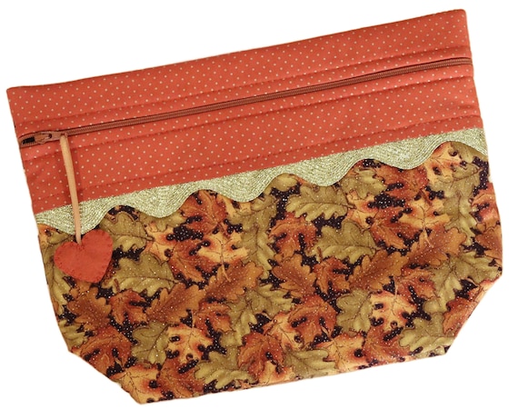 Lil' Big Bottom Glittering Fall Leaves Cross Stitch Bag