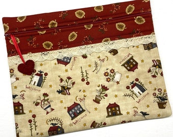 Salt Box Houses Cross Stitch Project Bag