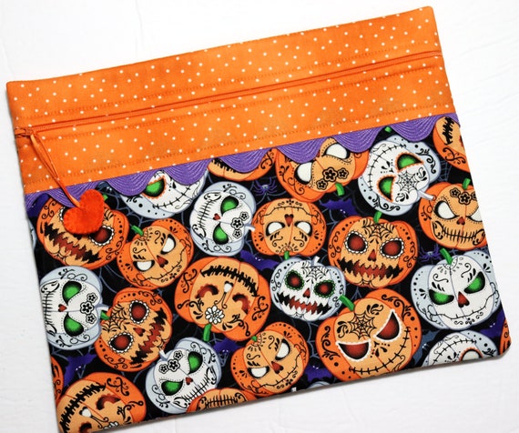 Glow in the Dark Pumpkins Cross Stitch Project Bag