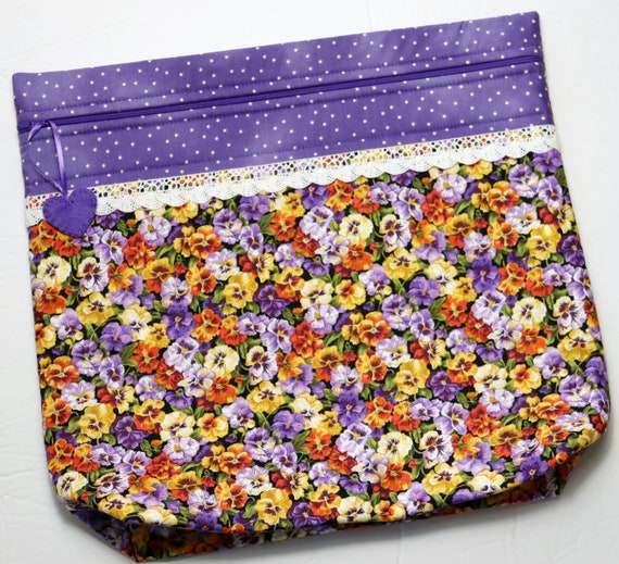 MORE2LUV Pansies Project Bag