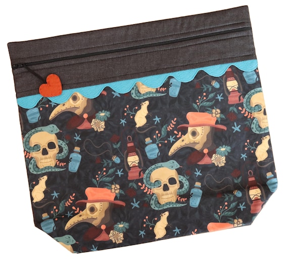 MORE2LUV Plague Doctor Mask Cross Stitch Project Bag