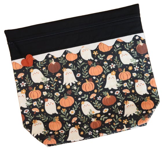 MORE2LUV Ghosts and Pumpkins Cross Stitch Project Bag