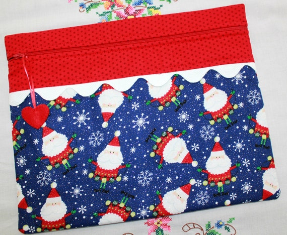 Glittery Ho Ho Ho Santa Cross Stitch Project Bag