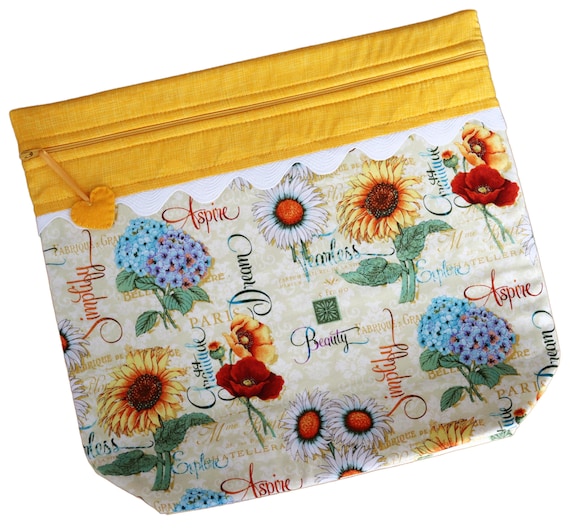 MORE2LUV Summer Blooms Cross Stitch Project Bag RTS