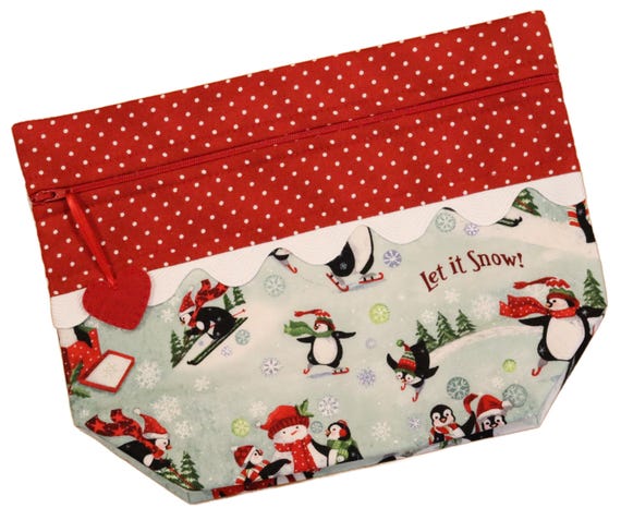 Lil' Big Bottom Penguins and Snowmen Cross Stitch Bag