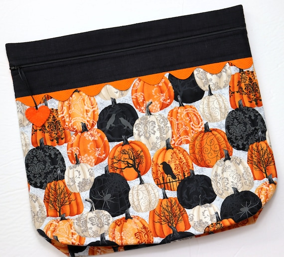 MORE2LUV Painted Pumpkins Cross Stitch Project Bag