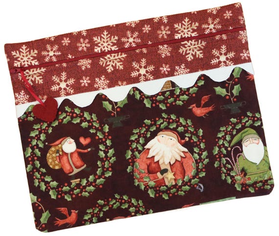 Folk Art Santa Cross Stitch Project Bag