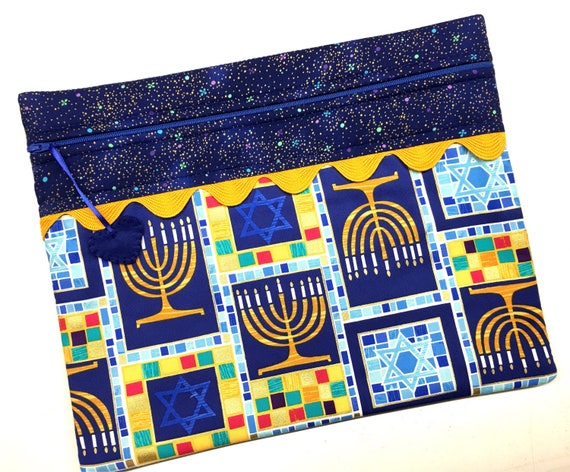 Hanukkah Menorah Cross Stitch, Embroidery Project Bag