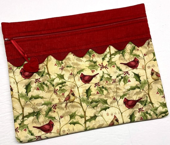 Cardinals and Holly Cross Stitch Project Bag