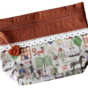 Petit sac pour point de croix Sampler Stitcher à grand fond