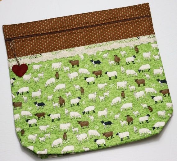 MORE2LUV Sheep in the Meadow Cross Stitch Project Bag