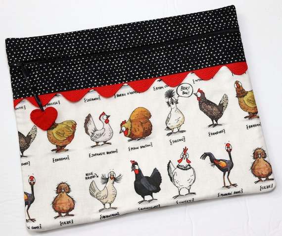 I Heart Chickens  Cross Stitch Project Bag