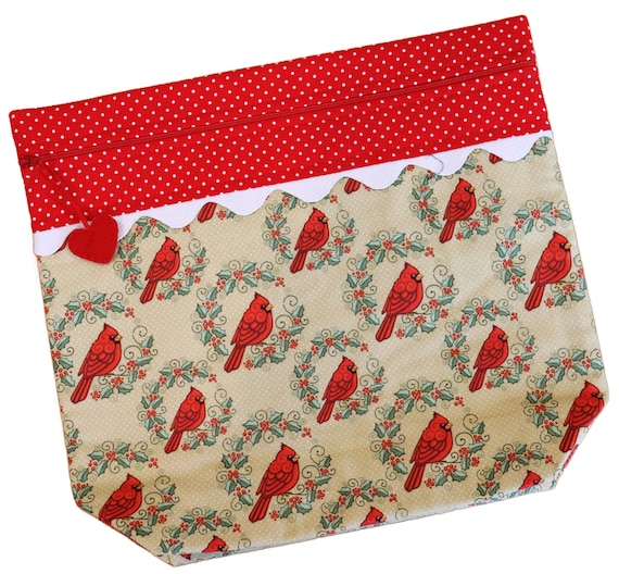 MORE2LUV Cardinal Wreaths Cross Stitch Project Bag RTS