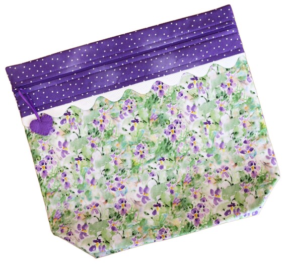 MORE2LUV Sweet Violets Cross Stitch Project Bag