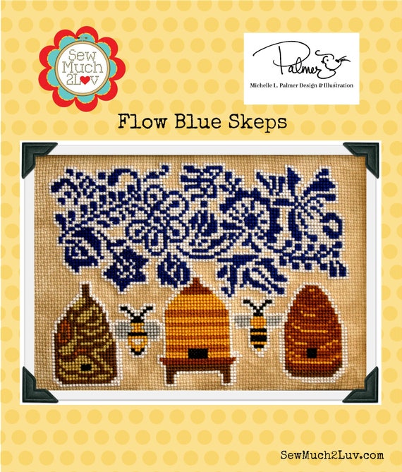 Flow Blue Skeps Cross Stitch Chart