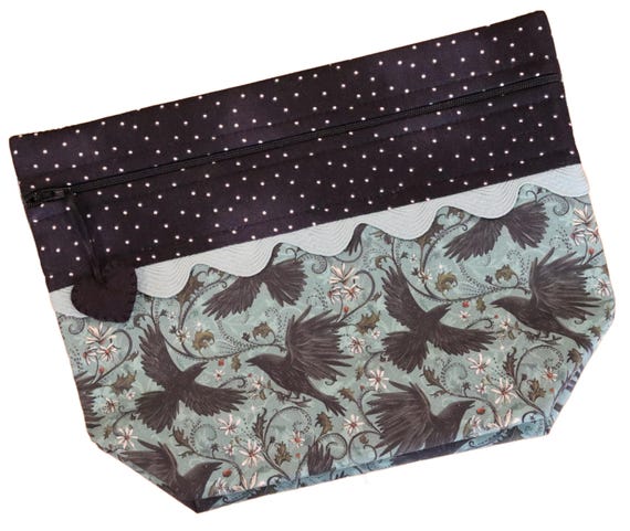 Lil Big Bottom Murder of Crows Cross Stitch Project Bag