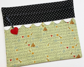 Bee Words Cross Stitch Project Bag