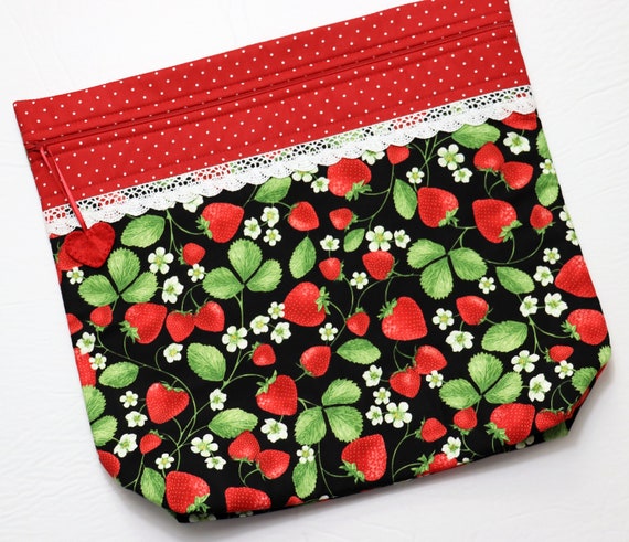 MORE2LUV Strawberry Fields Cross Stitch Project Bag