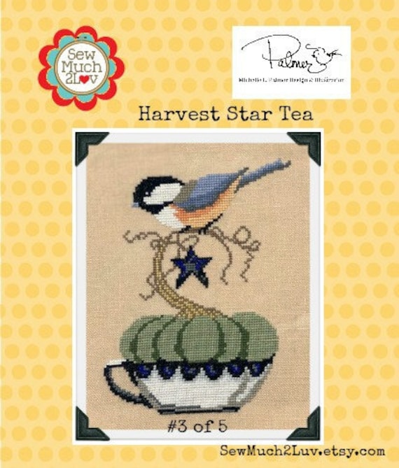 PDF INSTANT DOWNLOAD Harvest Star Tea Cross Stitch Chart