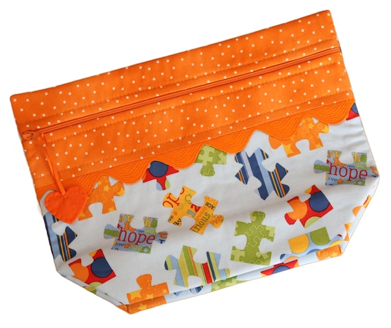 Lil' Big Bottom Autism Awareness Cross Stitch Bag RTS