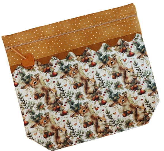 MORE2LUV Squirrels and Acorns Cross Stitch Project Bag RTS