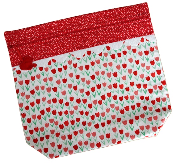 MORE2LUV Tulips and Dots Cross Stitch Project Bag