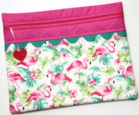 Watercolor Flamingos Cross Stitch Project Bag