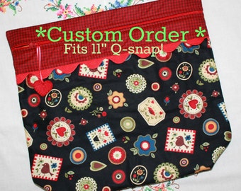 CUSTOM You Choose Fabric MORE2LUV Cross Stitch Embroidery Project Bag